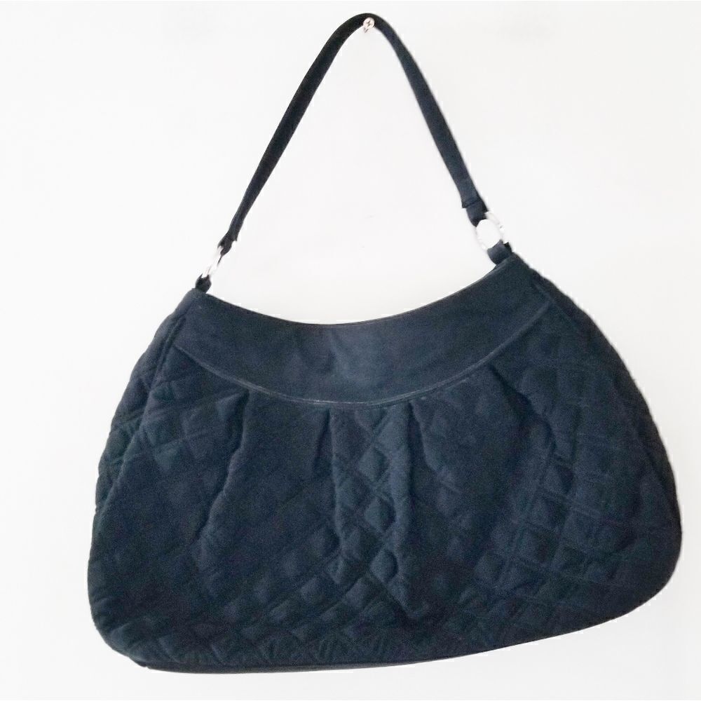 Vera Bradley quilted shoulder bag black